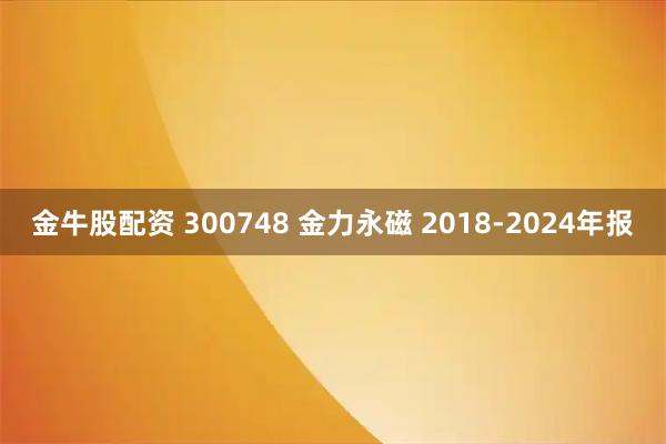 金牛股配资 300748 金力永磁 2018-2024年报