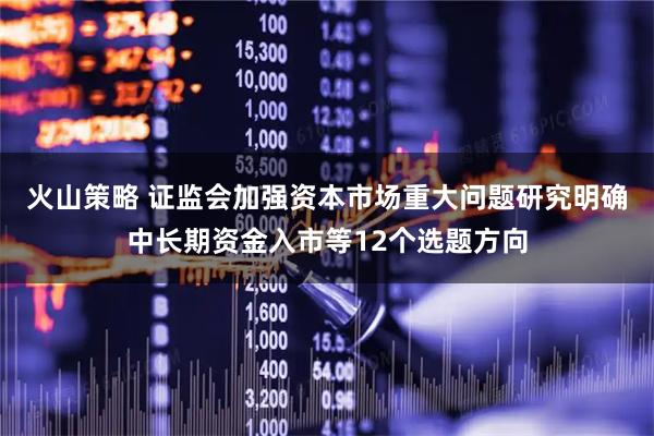 火山策略 证监会加强资本市场重大问题研究明确中长期资金入市等12个选题方向